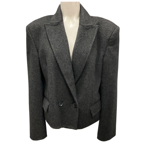MARIA CHER DARK GREY PADUA SKYLAR SHORT COAT - Picture 1 of 5